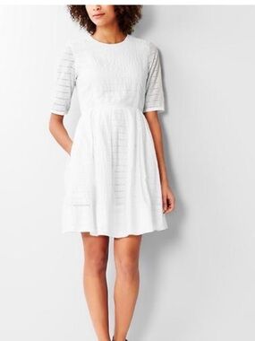 GAP White Eyelet Fit-and-Flare Dress